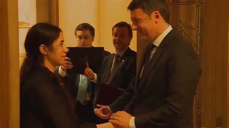 Serokwezîrê Îtalyayê pêşwaziya Nadiya Mûrad kir